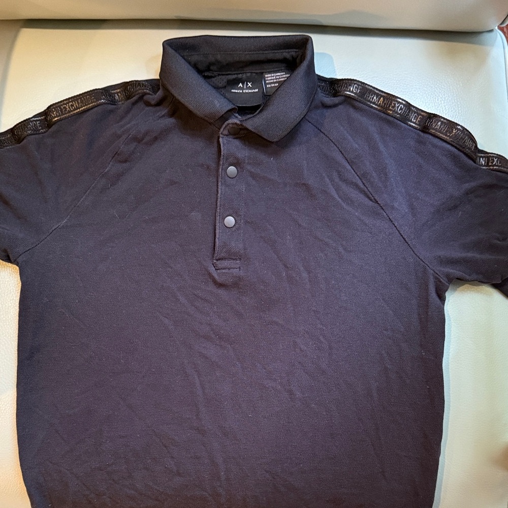 Armani Exchange Dark blue Polo with Logo Accents